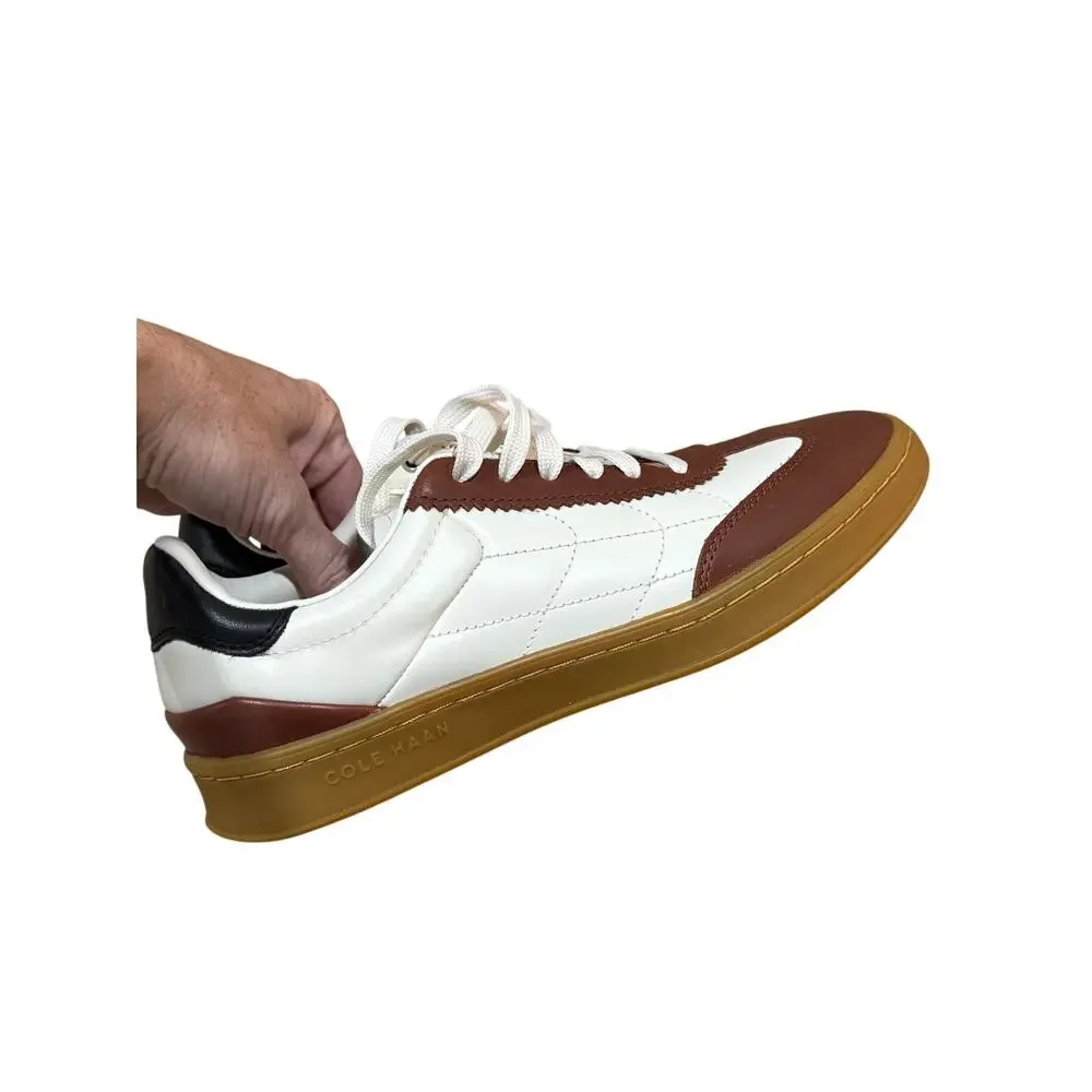 Cole Haan Womens Grandpro Breakaway Leather Sneaker Brown White
